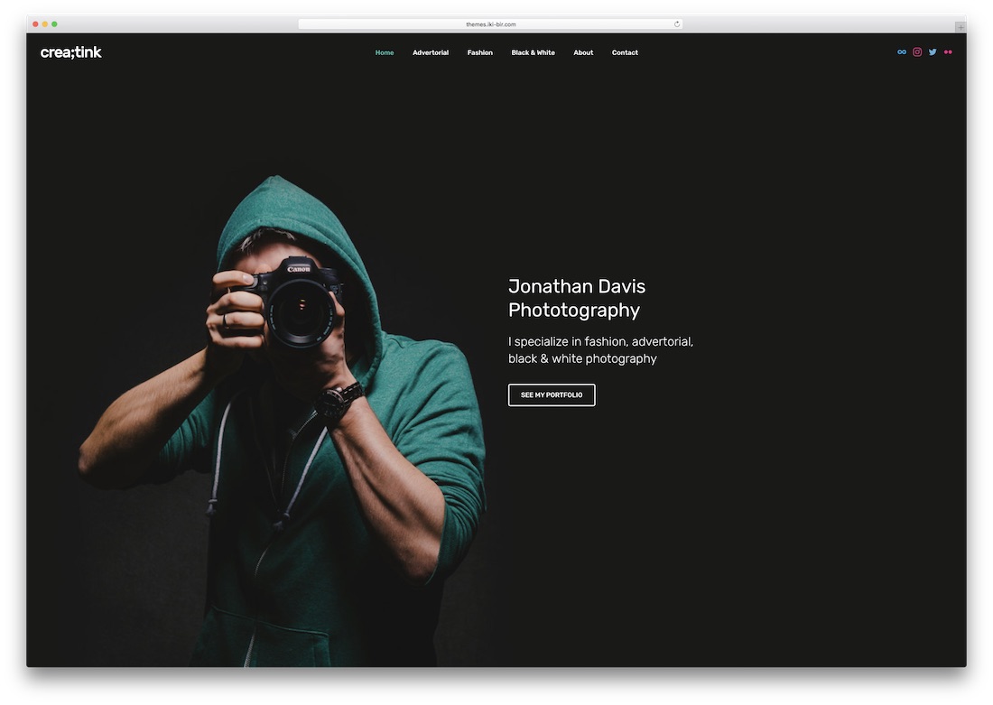 creatink写真ウェブサイトテンプレート