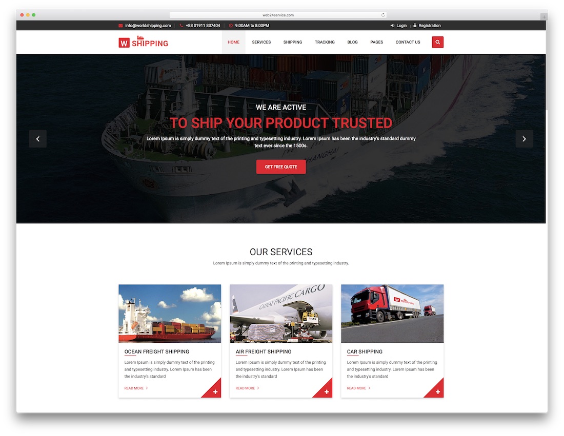 w-shipping Mehrzweck-Website-Vorlage