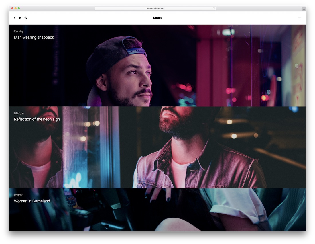 Mono-Mehrzweck-Website-Vorlage