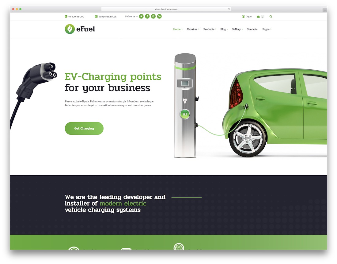 thème wordpress de location de voiture efuel