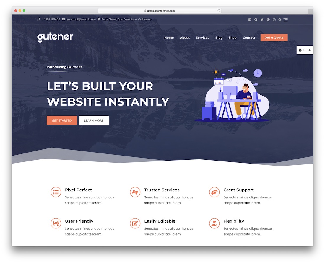 gutener free płaski motyw wordpress