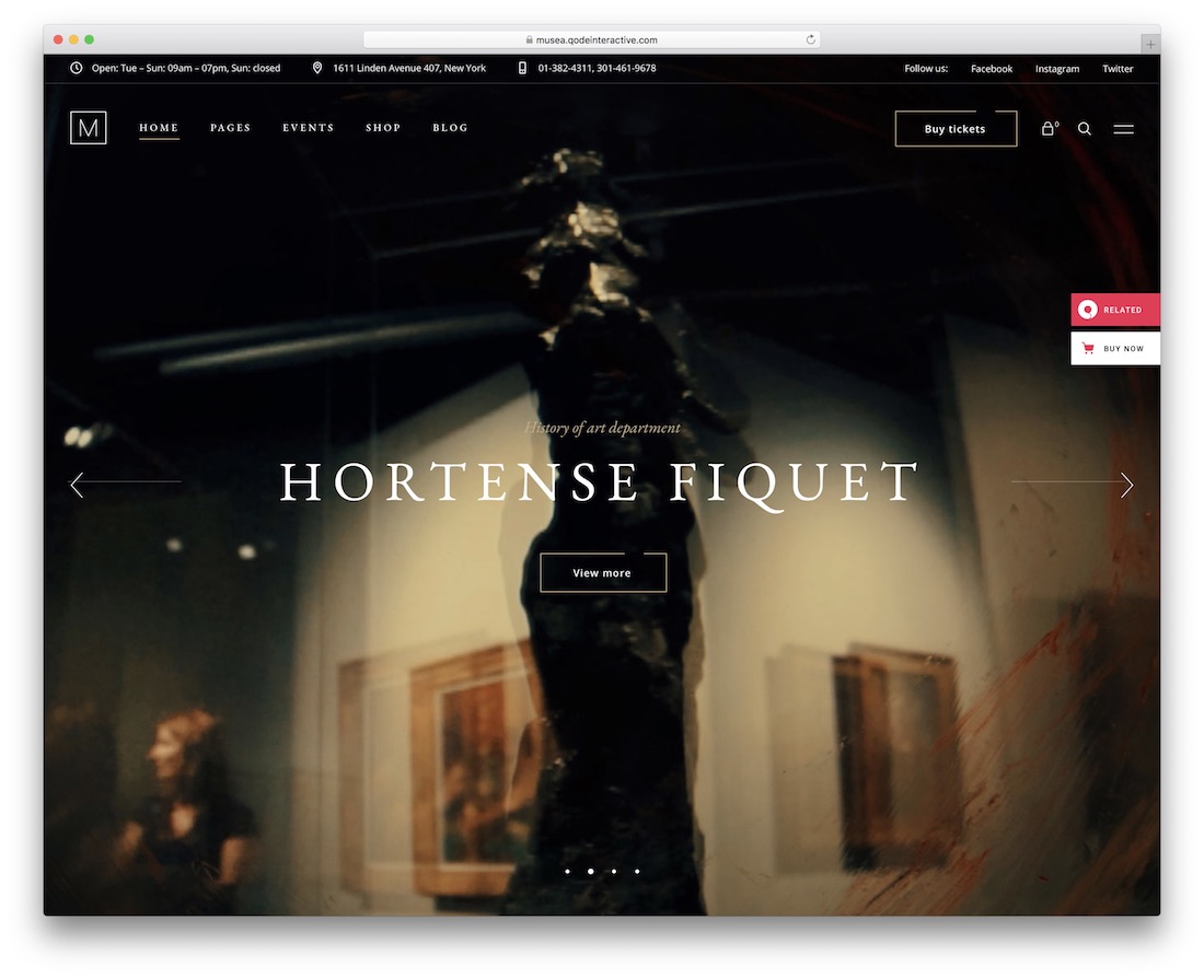 musea wordpress theme para artistas