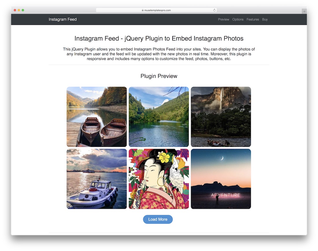 instagram feed wtyczka jquery media społecznościowe