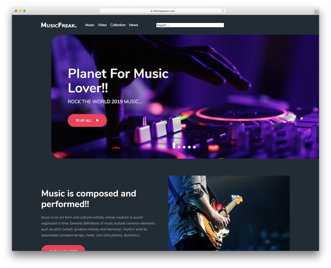 music freak darmowy motyw wordpress
