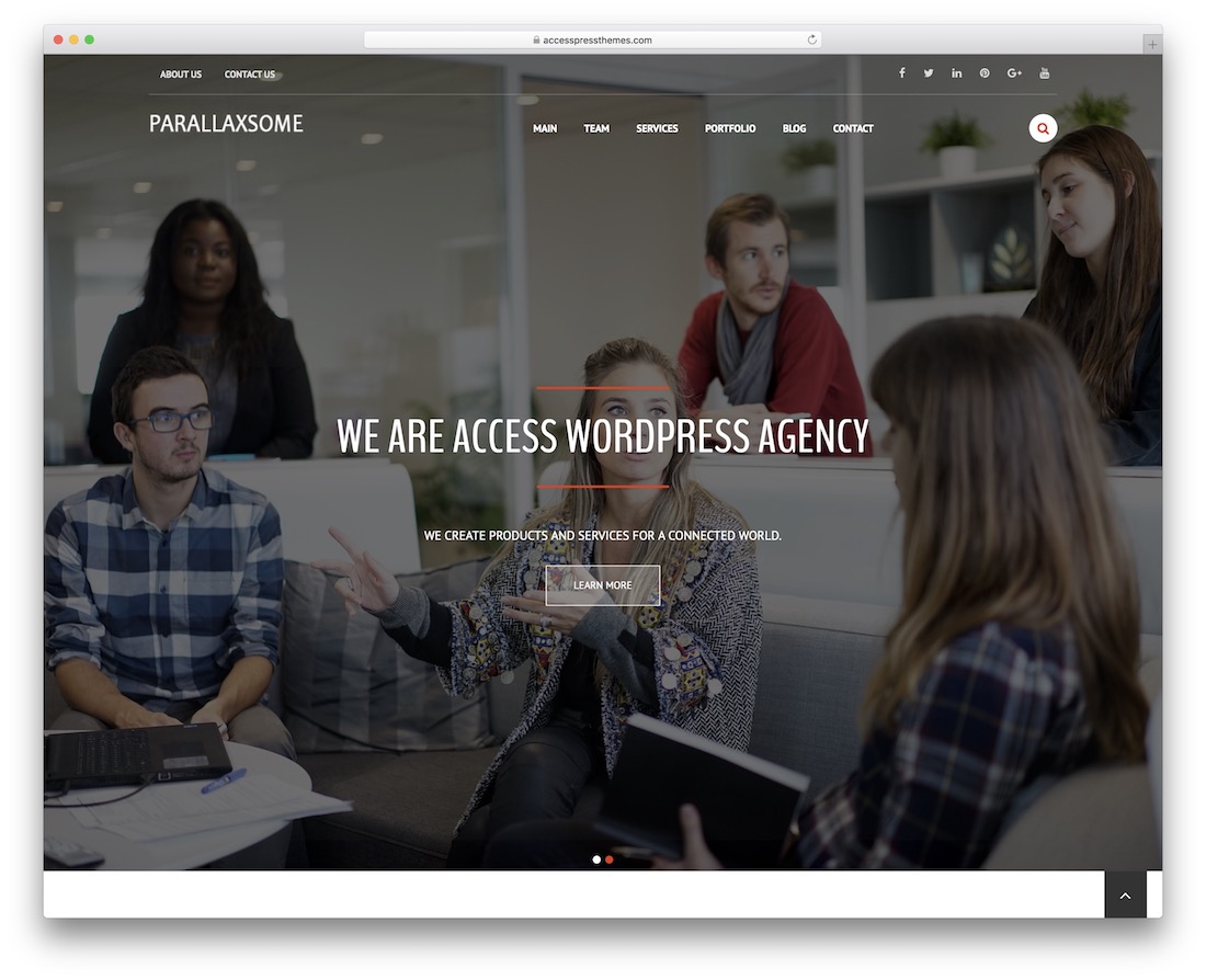 Parallaxsome free wordpress theme