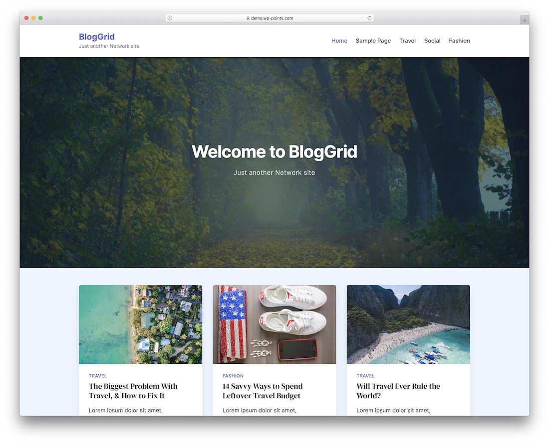 thème wordpress gratuit de bloggrid