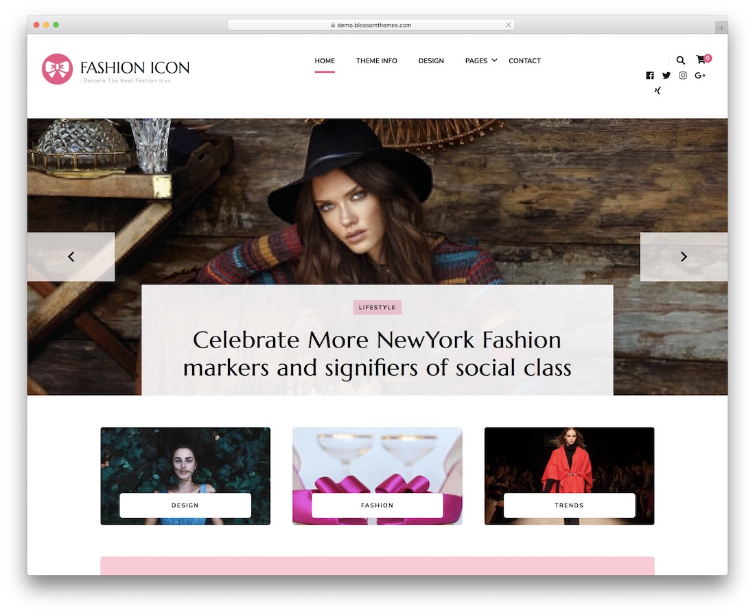 tema de wordpress grátis de ícone de moda