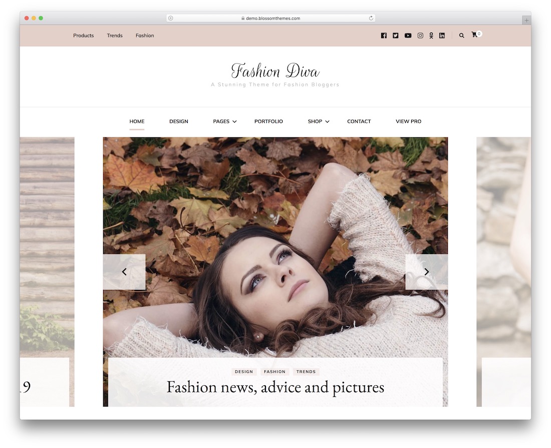 tema de wordpress gratuito de diva da moda