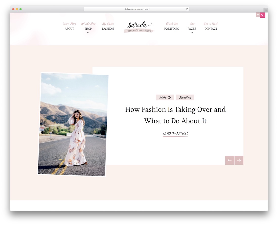 Sarada lite darmowy minimalistyczny motyw wordpress
