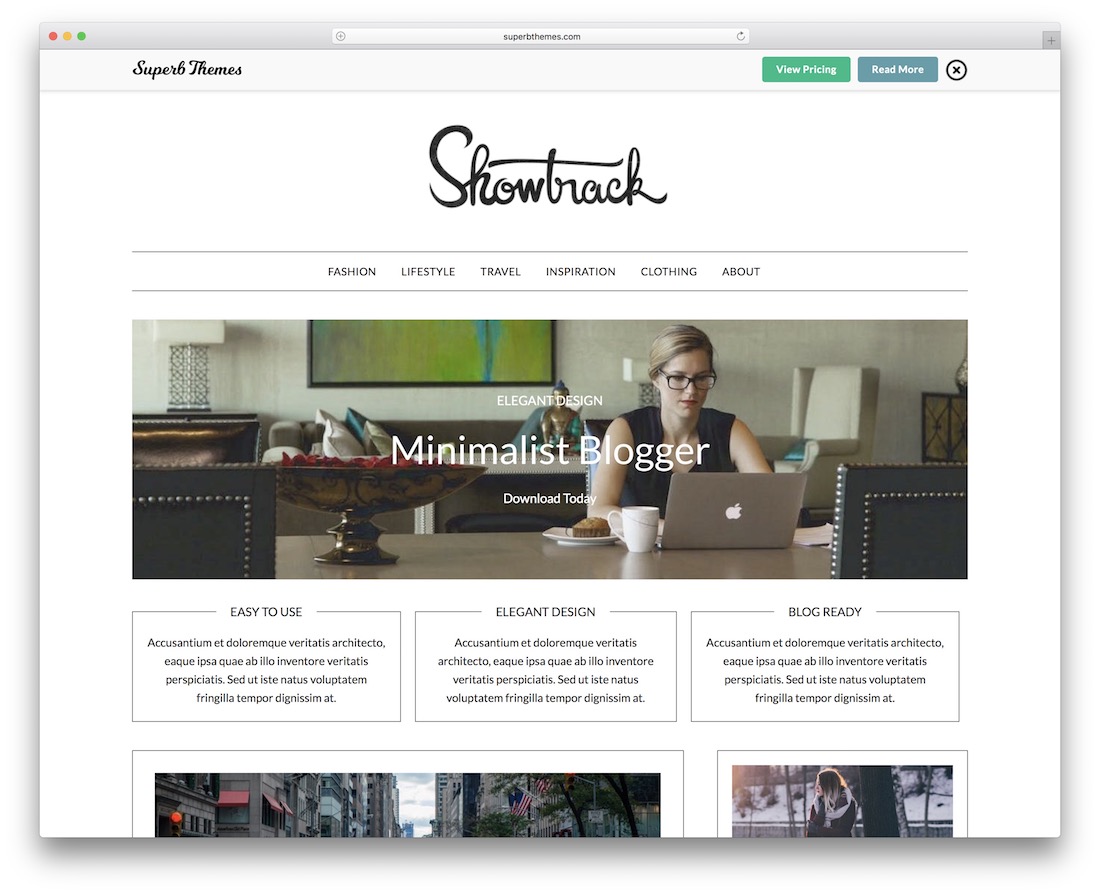 minimalistyczny bloger darmowy motyw wordpress