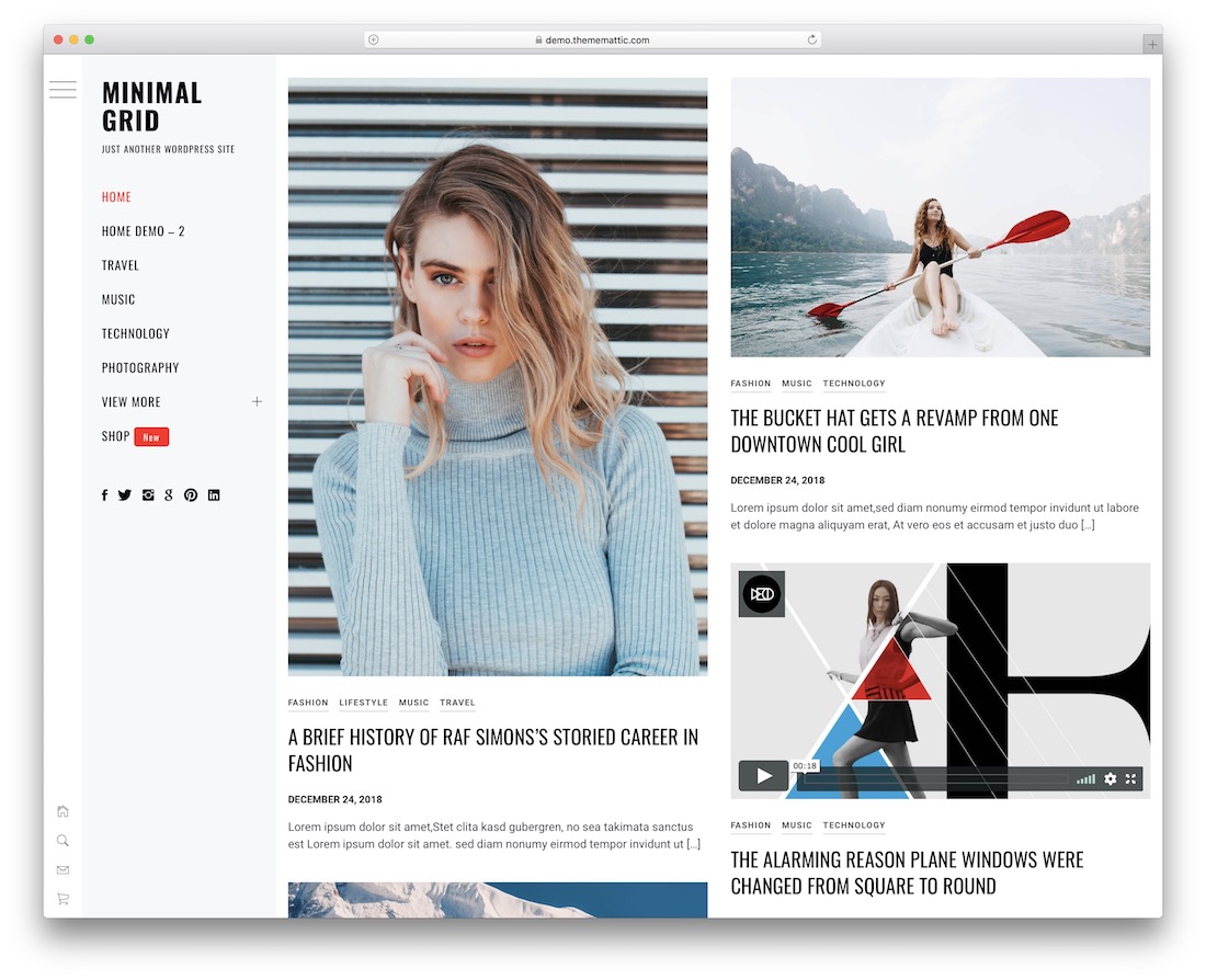 Minimalny darmowy motyw wordpress w siatce