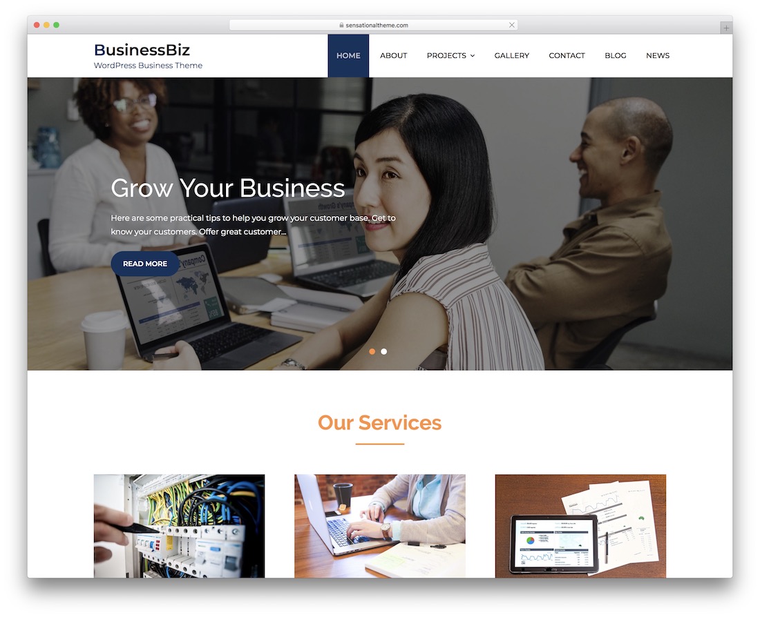biznesbiz darmowy motyw wordpress