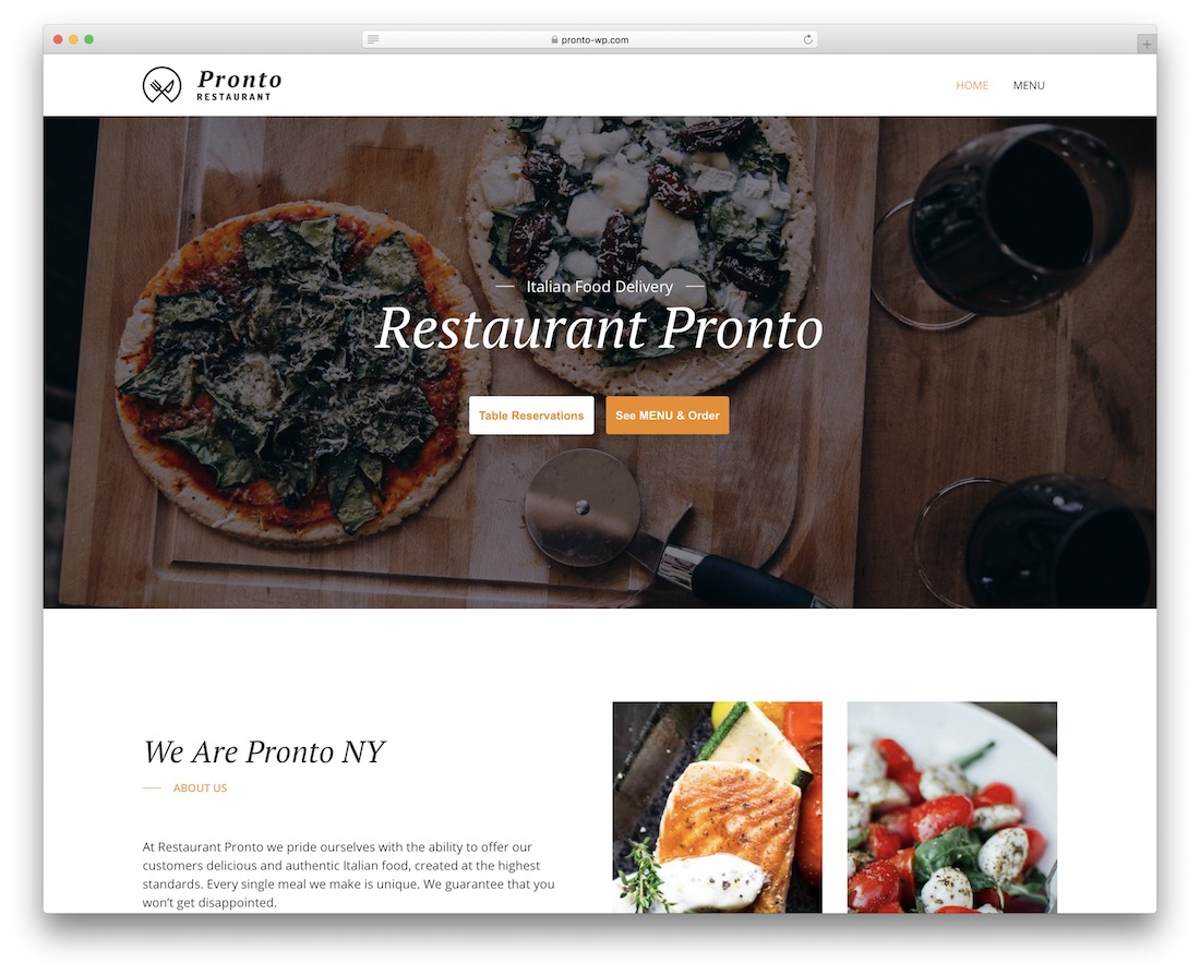 gloriafood 무료 레스토랑 WordPress 테마