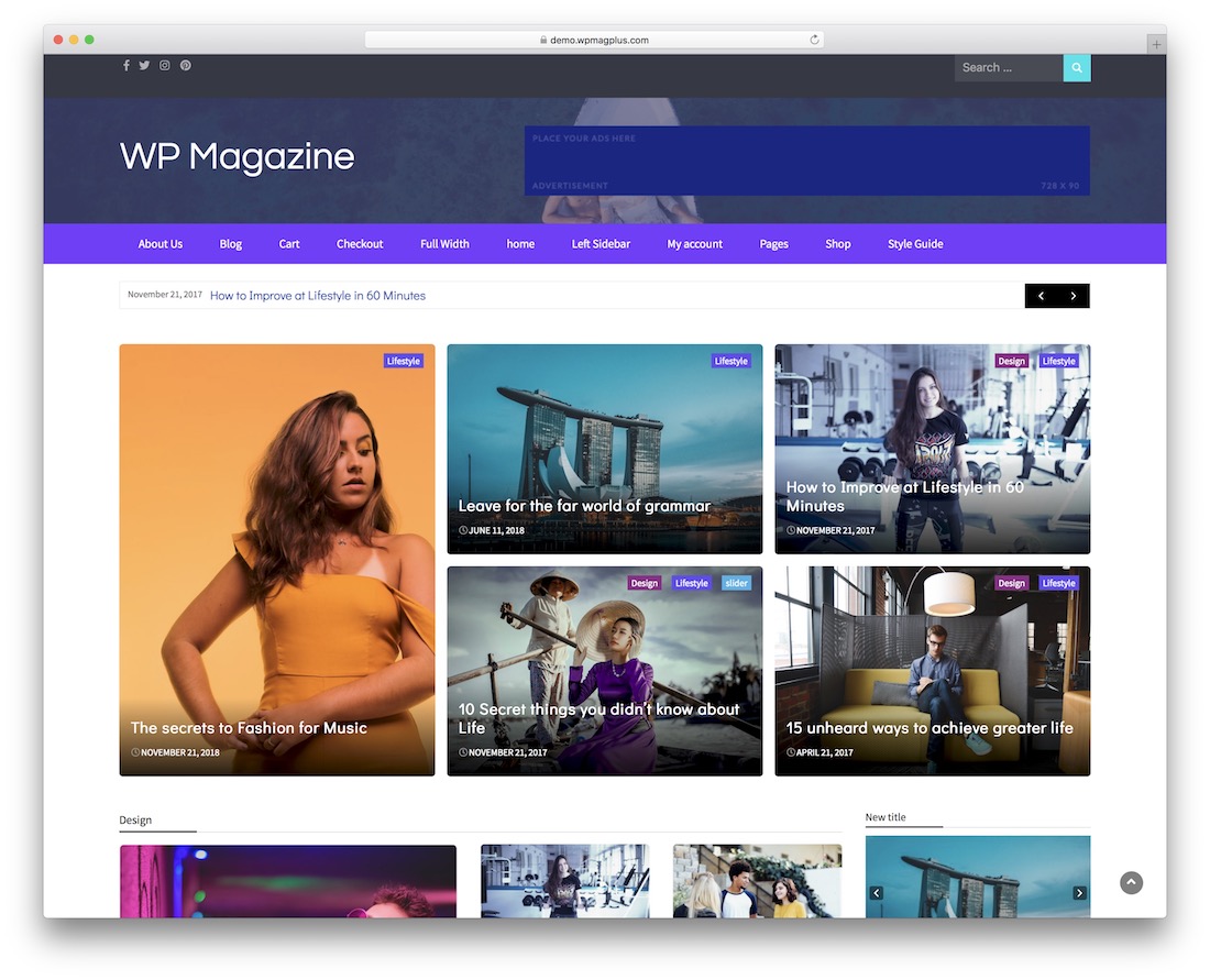 wp Magazine darmowy motyw wordpress z suwakiem