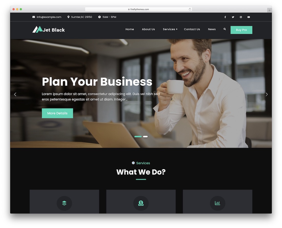 jetblack darmowy motyw wordpress z suwakiem