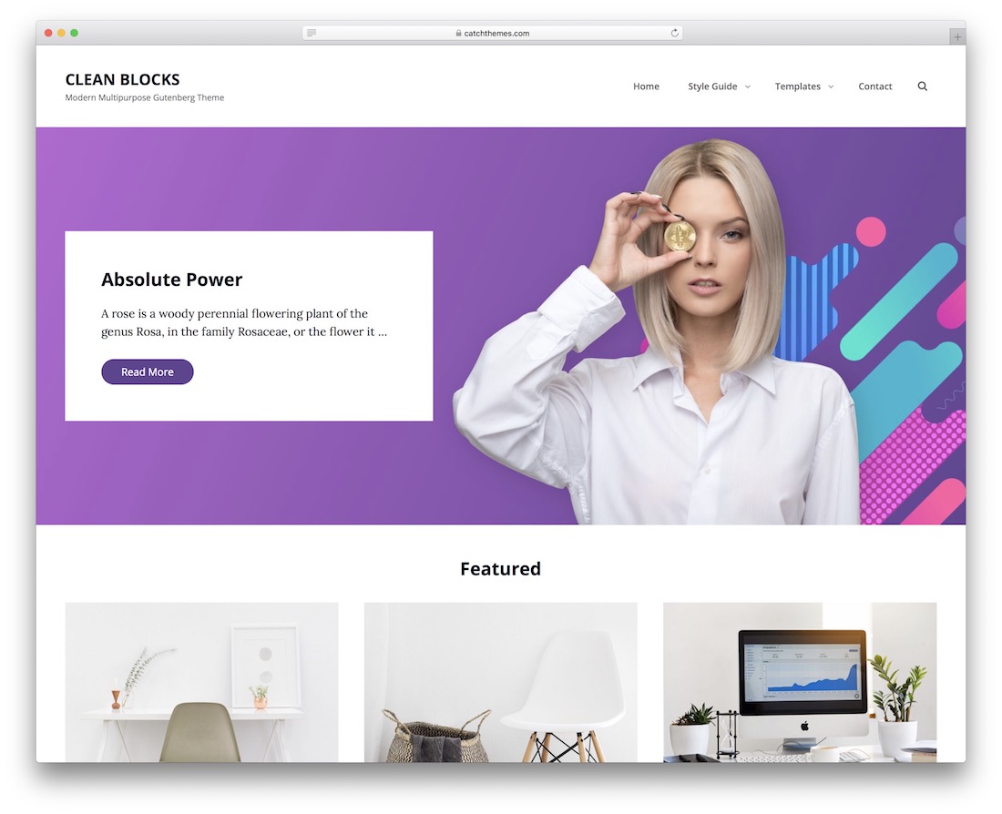 czysty blokuje darmowy motyw wordpress