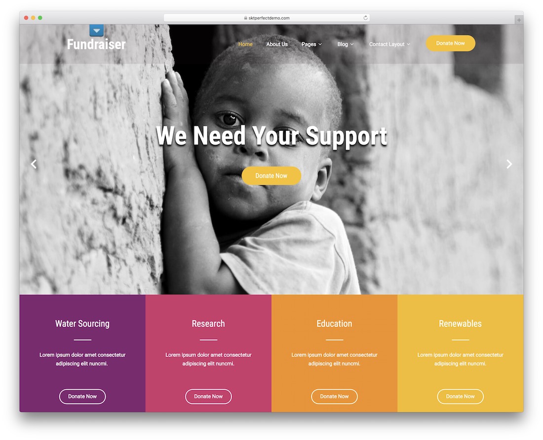 Fundraiser lite darmowy motyw wordpress