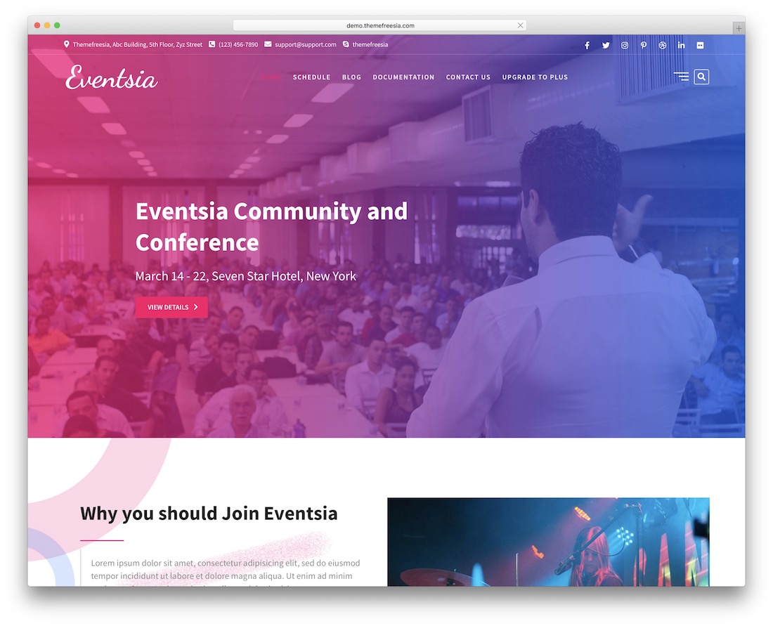 Eventsia darmowy motyw wordpress