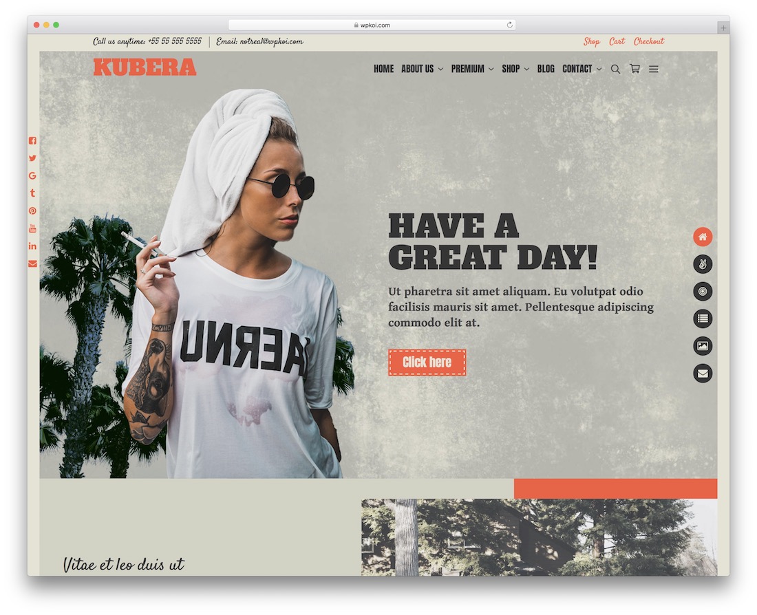 Kubera darmowy motyw wordpress