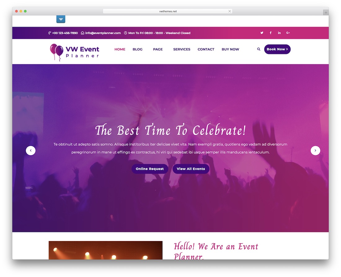 vw event planner darmowy motyw wordpress