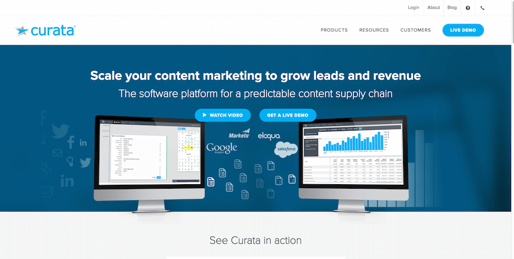 Cura dei contenuti Content Marketing Platform Curata