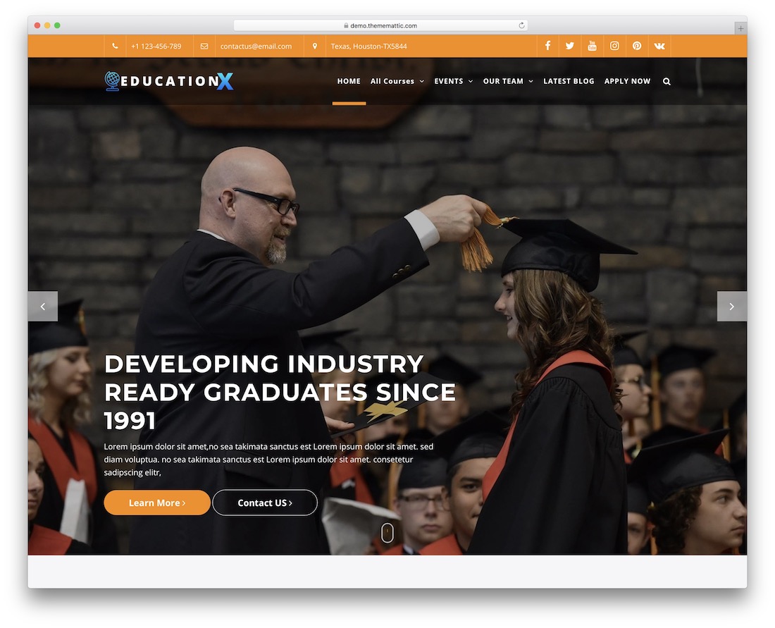 educación x tema gratuito de wordpress