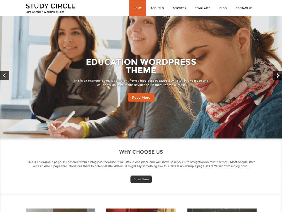 Tema educativo de WordPress Study Circle