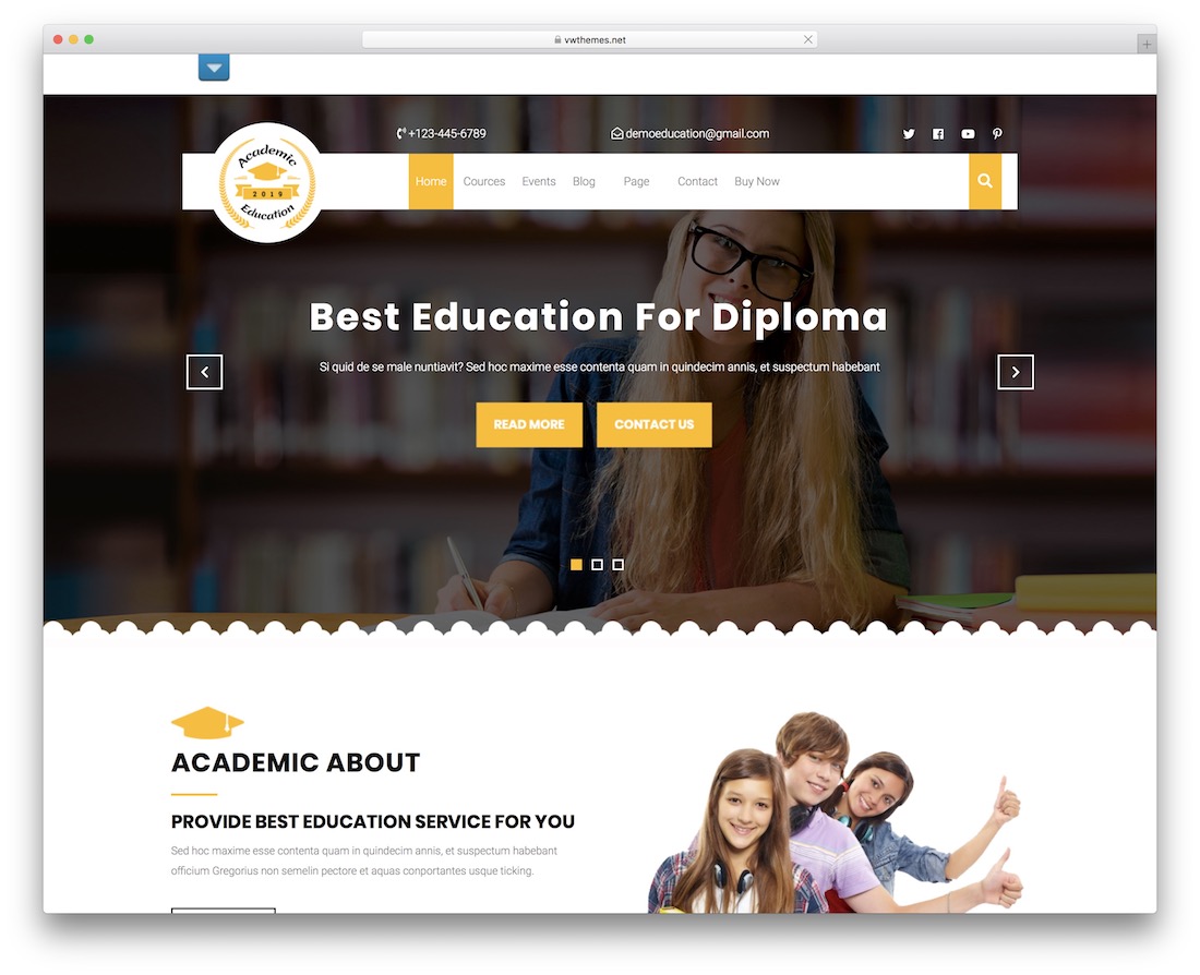 vw academia de educación tema de wordpress gratis