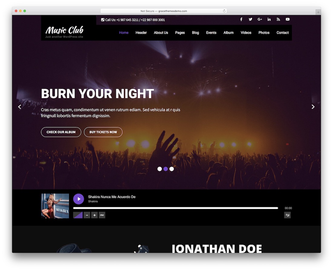 tema de wordpress gratis music club lite