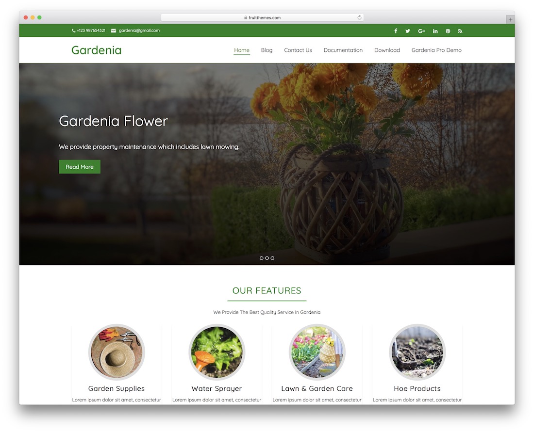 tema gardenie wordpress natură gratuită