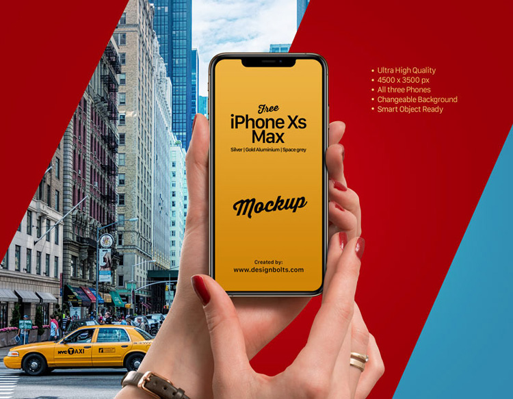 mockup di iphone xs max psd