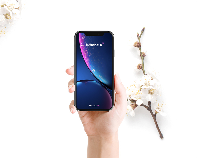 download gratuito fotorealistico di mockup di iphone xs psd