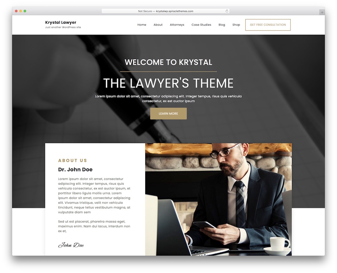 tema de wordpress gratuito de abogado de krystal