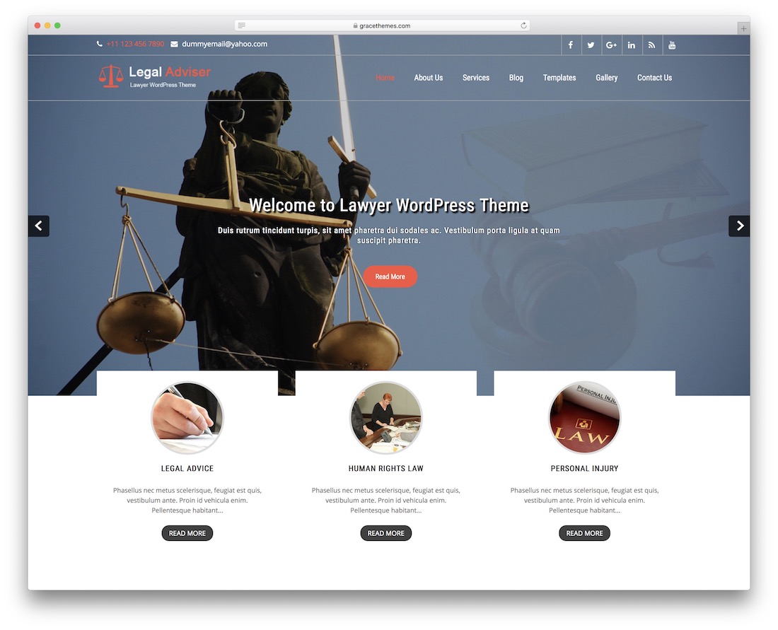 asesor legal lite gratis tema de wordpress