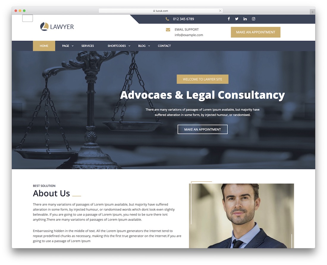 abogado experto tema de wordpress gratis