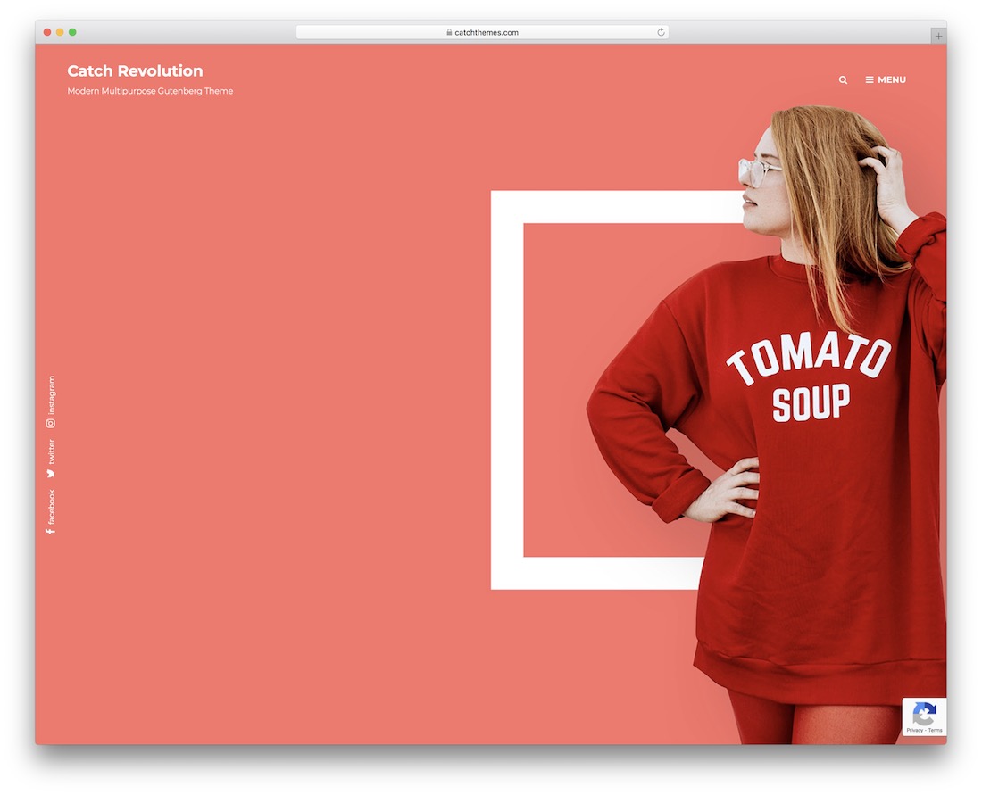 captura revolución tema de wordpress de pantalla completa gratis