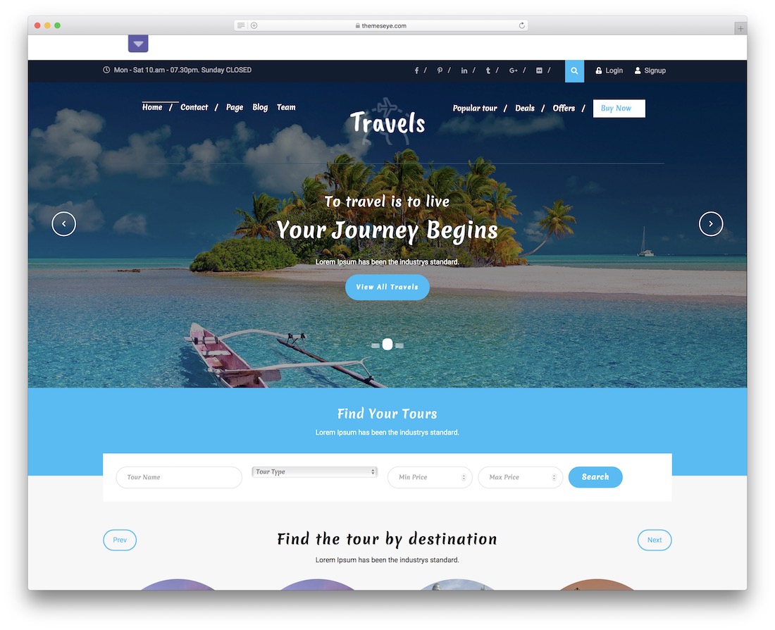 thème wordpress gratuit de voyage tafri