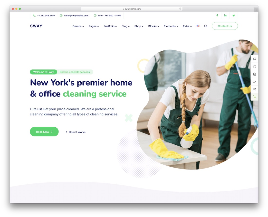 tema de la empresa de limpieza de balanceo