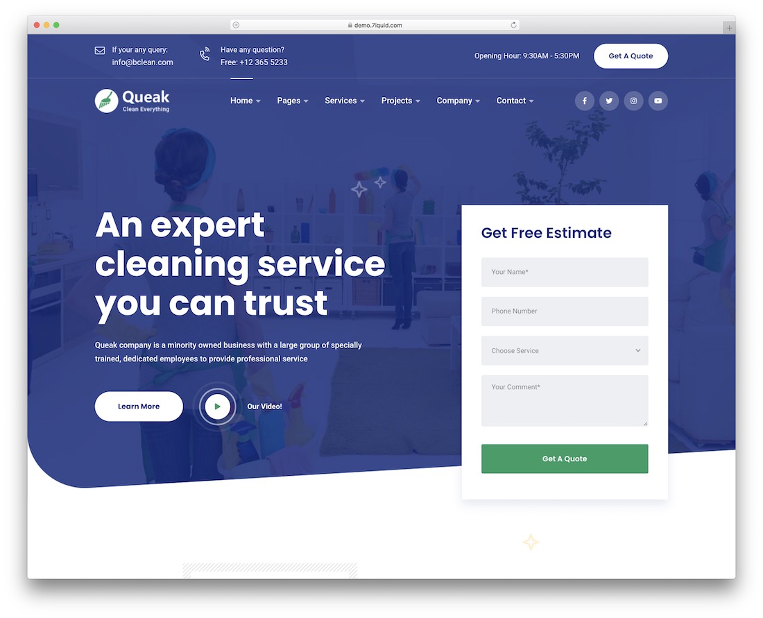tema de la empresa de limpieza queak