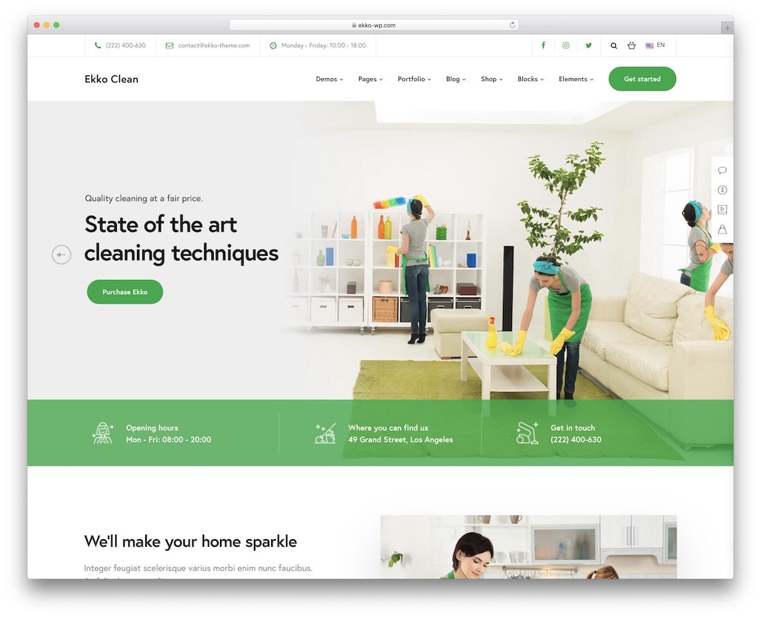 tema de la empresa de limpieza ekko