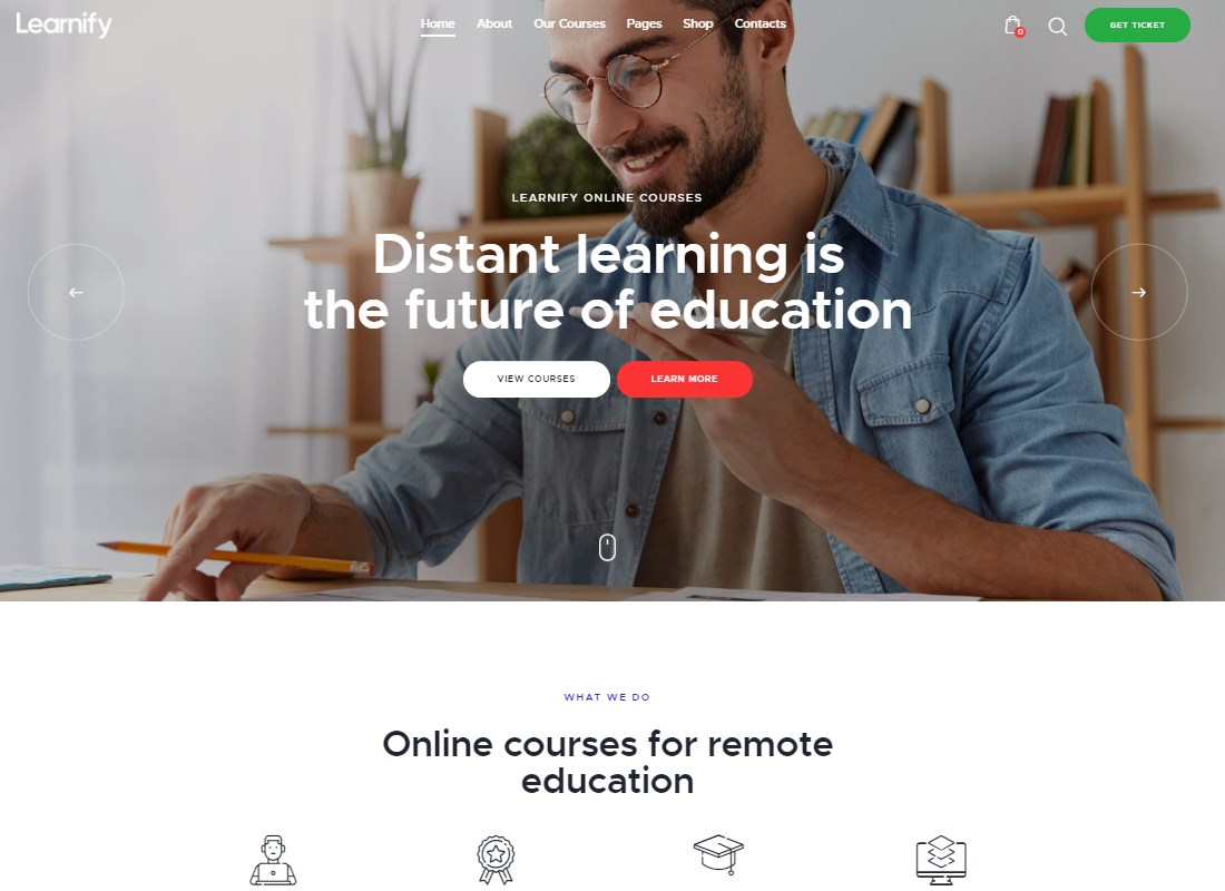 Learnify - Tema WordPress de Cursos de Educação Online