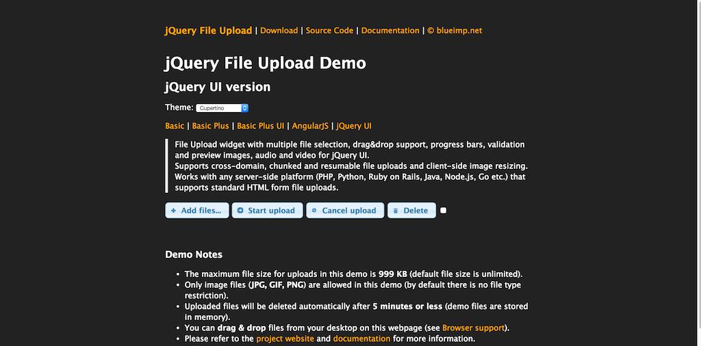 jQuery File Upload Demo jQuery UI 版本
