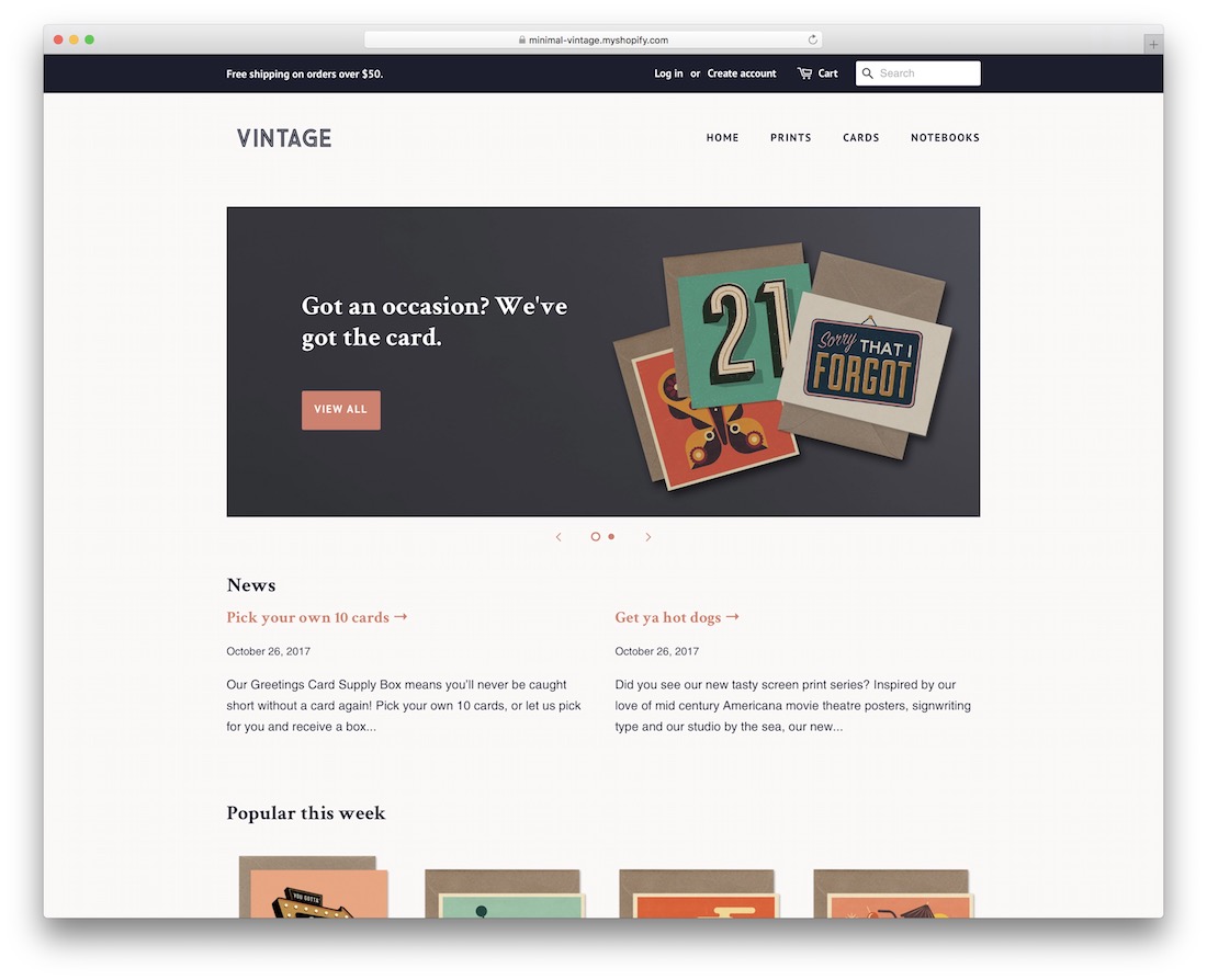 最小限のシンプルなShopifyテーマ