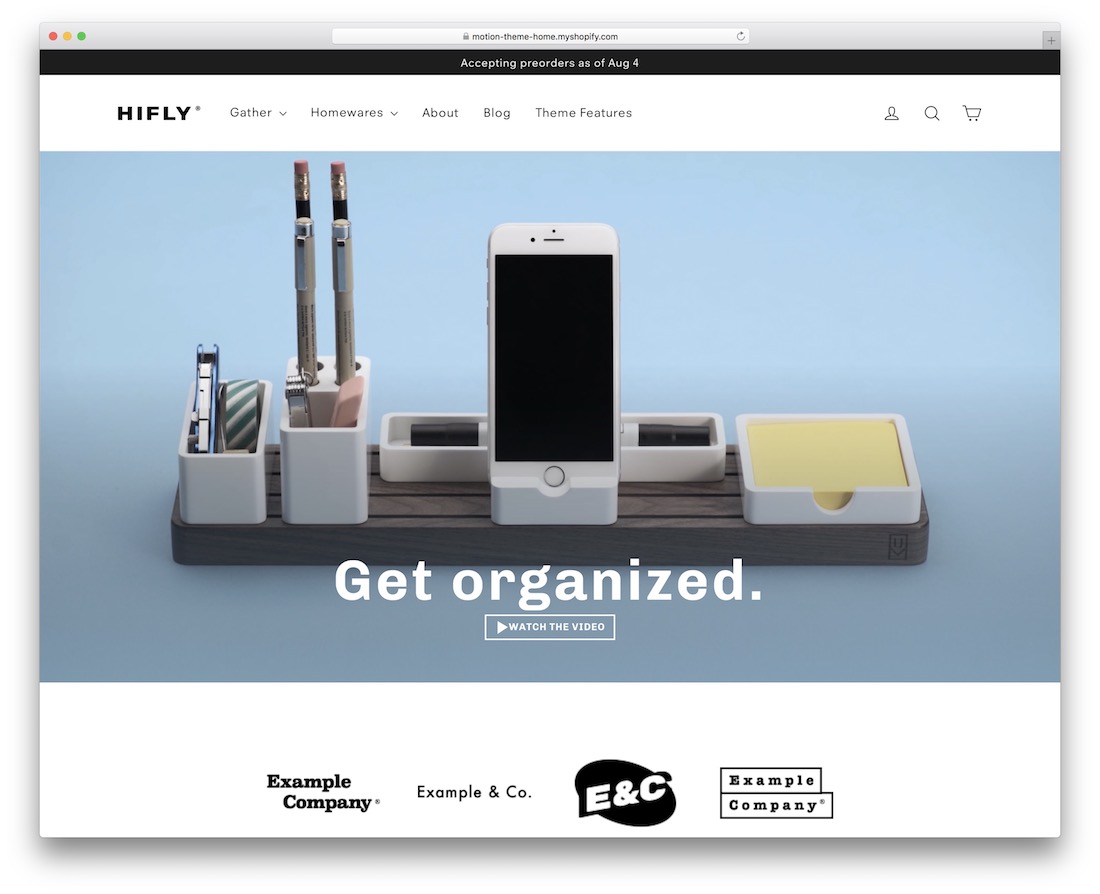 モーションシンプルなShopifyテーマ