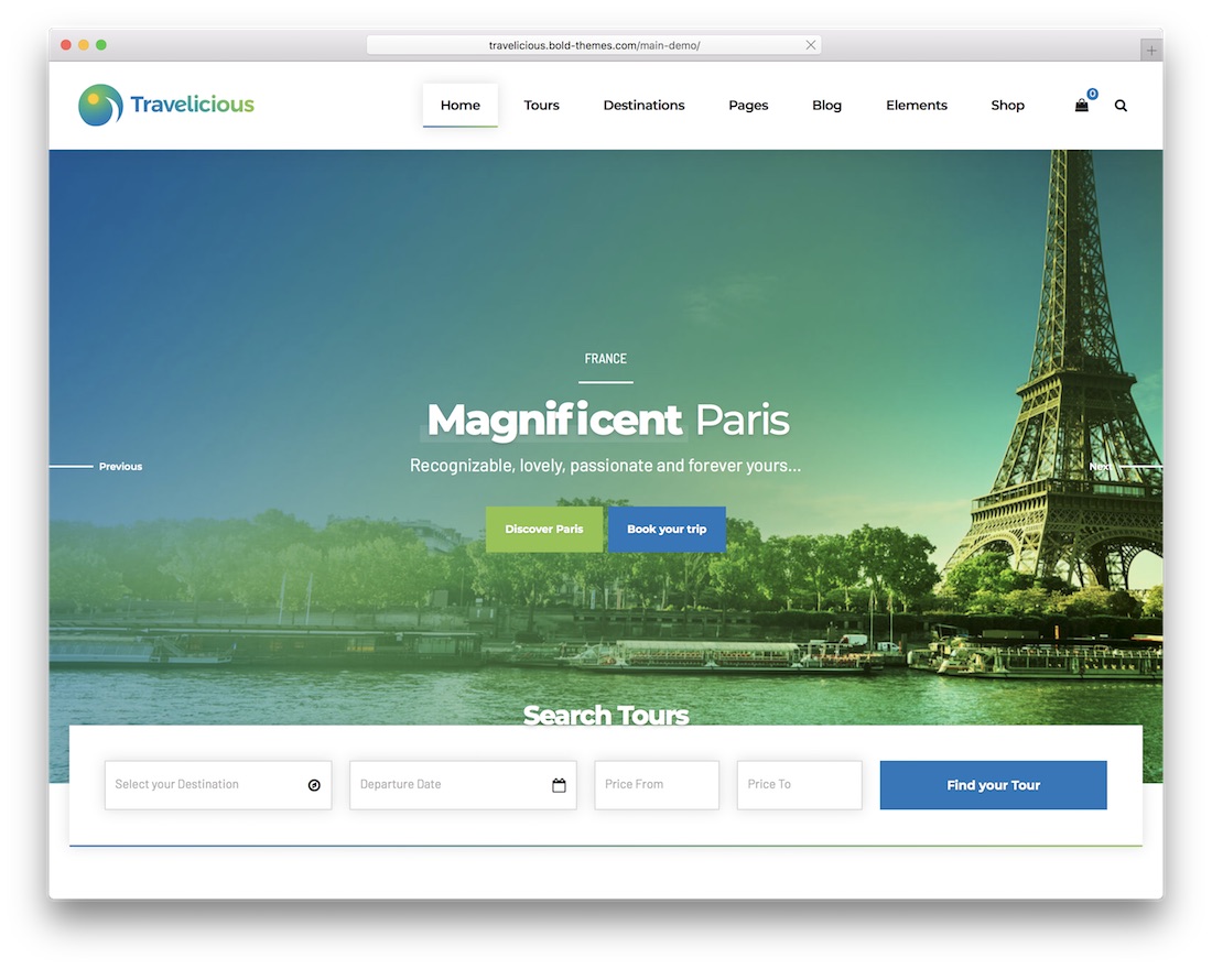 agencia de viajes travelicious tema de wordpress