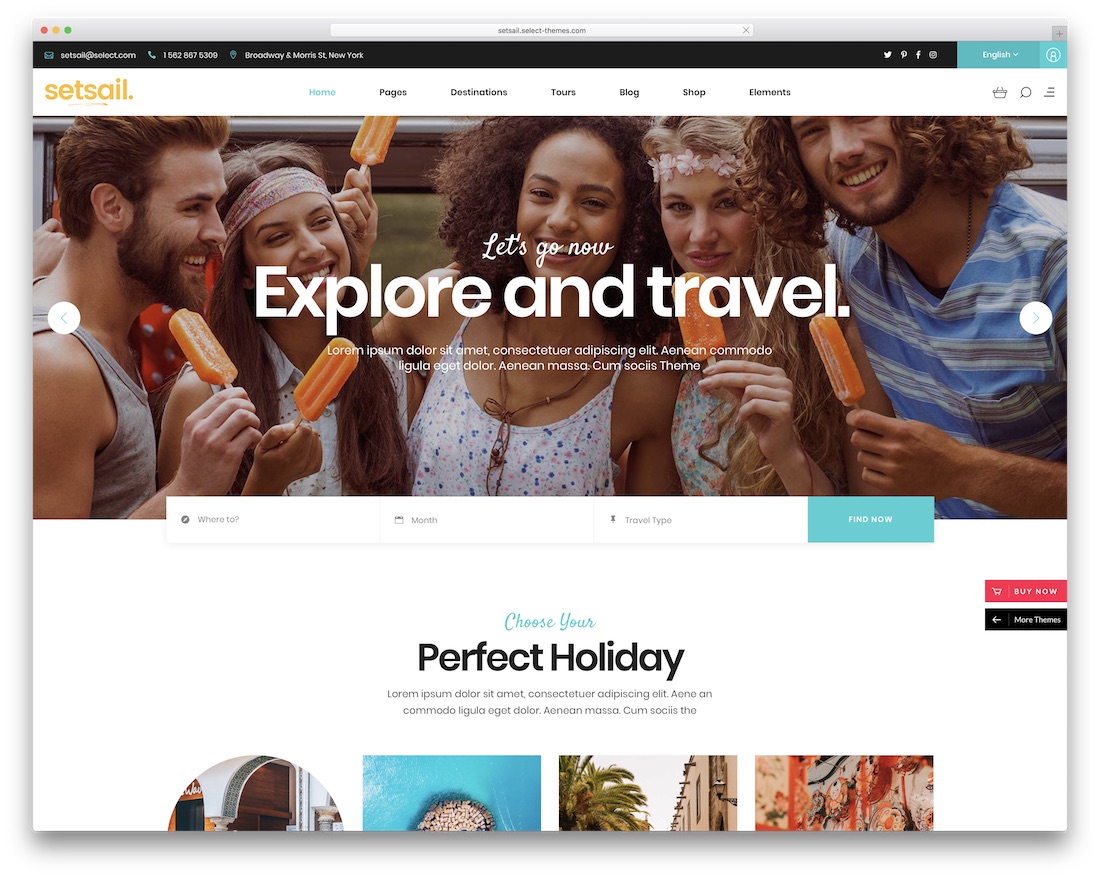 tema de wordpress de agencia de viajes de setsail