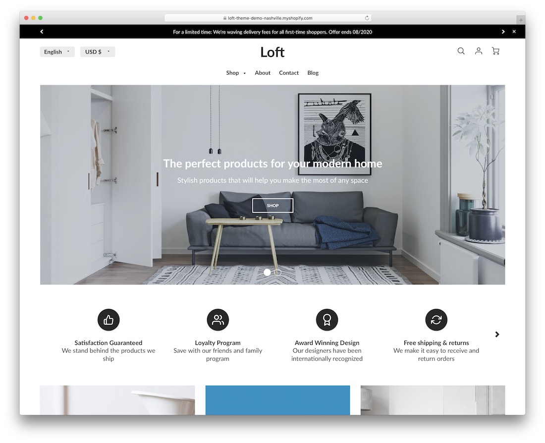 Loft shopify Parallax-Theme