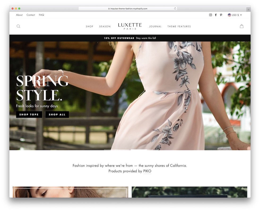 Impuls shopify Parallax-Thema