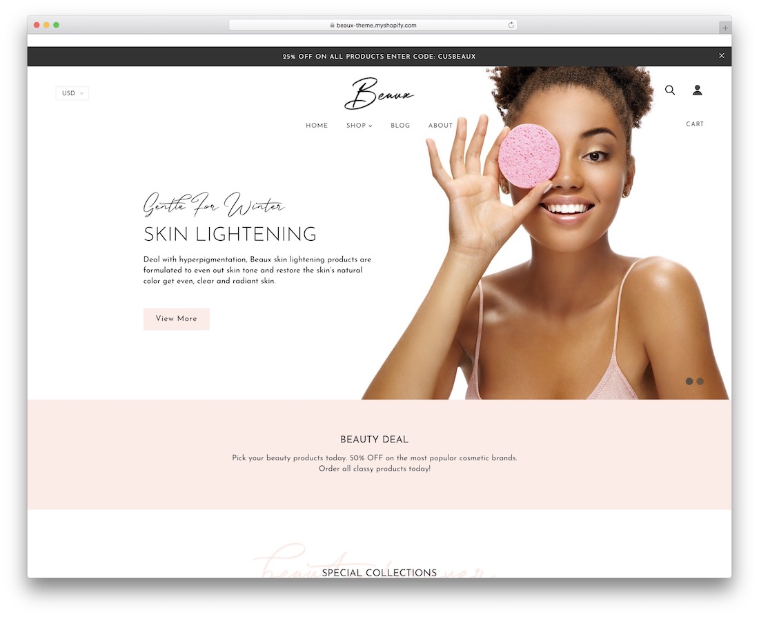 beaux shopify Parallax-Theme