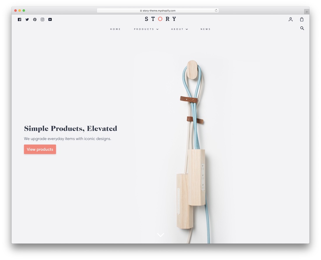 Geschichte shopify Parallax-Thema